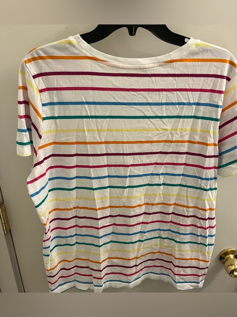 Lands End Rainbow Stripe T-Shirt Size Large - Picture 4 of 4